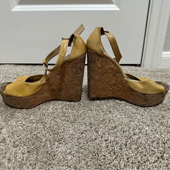 Jimmy Choo Pela Patent Cork Wedges in Nude/Tan Size EU 37 - Picture 4 of 11